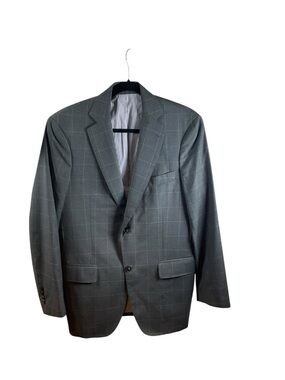 Michael Bastian Gray Windowpane Two-Button Blazer